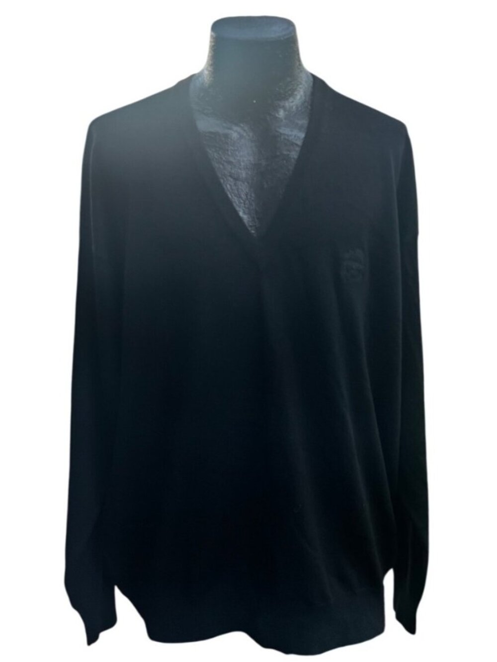 Bobby Jones Mens XL Black Wool V-Neck Sweater 1993 US Open Baltusrol Golf Italy